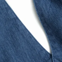 Solid Pleated V-neck Backless Denim Mini Dress -Women's Clothing Store 390e942a 7393 49cc b261 375aa537148e