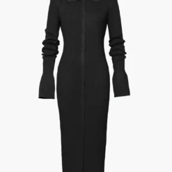 Shell Sleeve Ribbed Buttons Down Maxi Dress -Women's Clothing Store 39368f41 007b 4aa8 ae33 174e25f3bc10