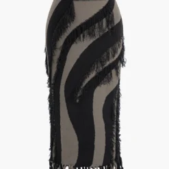 Contrast Fringe Skirt