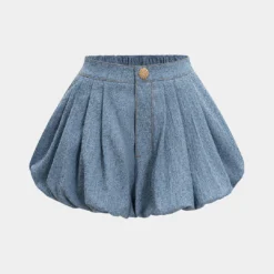 Button Puff Skort
