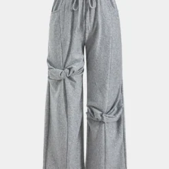 Twist Knot Drawstring Pocket Trousers