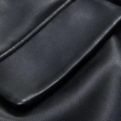 Satin Faux Leather Pocket Button Zipper Long Sleeve Mini Dress -Women's Clothing Store 3badeb6e 485b 4a58 a939 9635d8cb107e