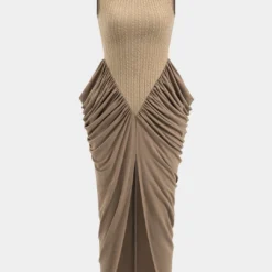 Ruched Sleeveless Round Neck Slit Maxi Dress -Women's Clothing Store 3c38d0d5 488f 4df2 9989 7a8fd91286ef a28af1ea 11f9 4725 b064 61225f53a94d