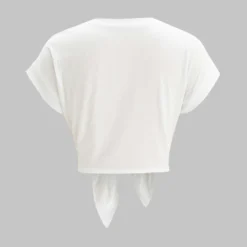 Letter Print Tie Front Short Sleeve T-Shirt -Women's Clothing Store 3c44642a 6296 40ad bd9e e65ba0b27ccf