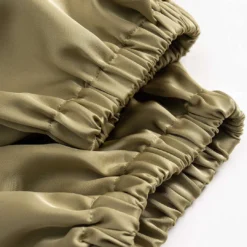 Contrast Satin Pleated Lantern Trousers -Women's Clothing Store 3cf6f7b7 4126 4db0 8495 f83001bf4bb1