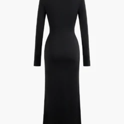 Body Print Turtle Neck Long Sleeve Maxi Dress -Women's Clothing Store 3d13807e 1c4e 46a2 948a 177b1629b8e1