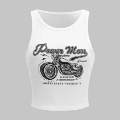 Car Letter Print Sleeveless Tank Top