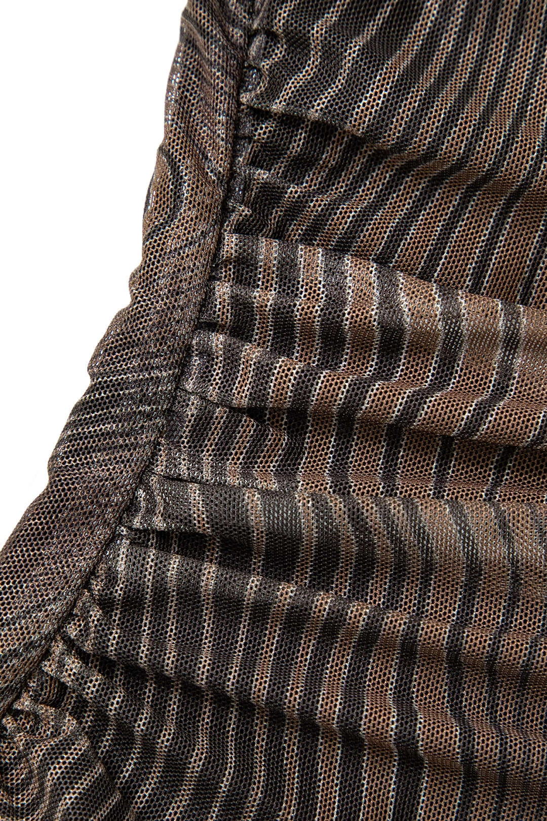 Wave Mock Neck Mesh Long Sleeve Maxi Dress 4 Wave Mock Neck Mesh Long Sleeve Maxi Dress - Image 4