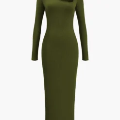 Asymmetrical Neck Slit Maxi Dress -Women's Clothing Store 3fba38f8 08ae 4daf a767 a843dd133bba