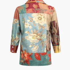 Retro Print Long-Sleeve Shirt -Women's Clothing Store 4184e6fb c778 4322 af1b a35d6cbd2cba