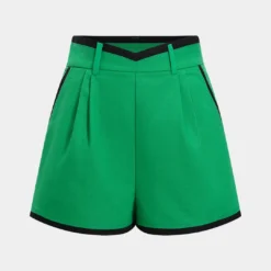 Linen Contrast Ruched Binding Shorts