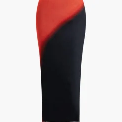 Ombre Mesh Midi Skirt