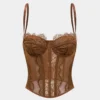 Sheer Bustier Corset Cami Top