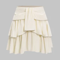 Pleated Ruffle Layered Skirt