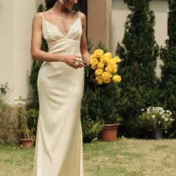 Lace Patchwork V-neck Slip Maxi Dress -Women's Clothing Store 43b69597 172d 4aed 86af 33099d5041d4