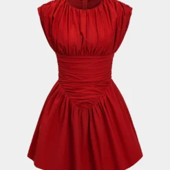 Solid Ruched Mini Dress -Women's Clothing Store 442cacf6 9c21 44b0 998b 5a98ce396f09