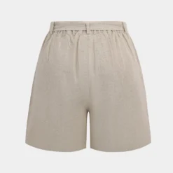 Linen Ruched Tie Front Shorts -Women's Clothing Store 44b043fb c562 48e6 a242 f42233c642d7