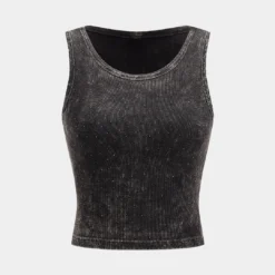 Rhinestone Ribbed Tank Top