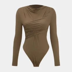 Crossed Ruched Bodysuit