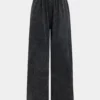 Washed Shirred Waistband Trousers