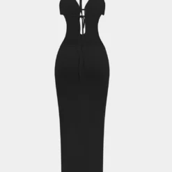 Ruffle Cut Out Tie Up Backless Maxi Dress -Women's Clothing Store 46b13b8f 6cbc 4012 bcd2 e99051e8897a