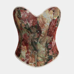 Jacquard Tie Back Strapless Contrast Tube Top