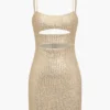 Slip Sequin Cut Out Mini Dress