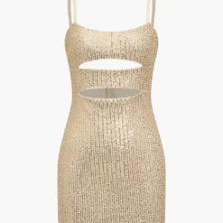 Slip Sequin Cut Out Mini Dress