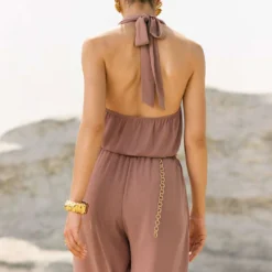 Chiffon Cowl Neck Halter Patchwork Ruched Sleeveless Bodysuit -Women's Clothing Store 4a5f2ace f47b 4998 87b6 34619b909c28