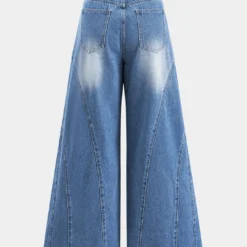 Denim Washed Wide Leg Jeans -Women's Clothing Store 4d0bb306 efee 41b6 9afa d439ba1b8a46