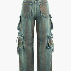 Stained Multi Flap Pocket Straight Leg Cargo Jeans -Women's Clothing Store 4d72f004 f251 4a27 9989 a75b91a1fcd2