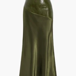 Satin Patchwork Faux Leather Asymmetrical Skirt -Women's Clothing Store 4e023dee 510e 4419 8fcc 291c5027b4d5