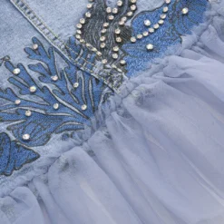 Denim Rhinestone Embroidery Mesh Patchwork Skirt -Women's Clothing Store 4e183695 8eac 4a89 a8d8 439c7c880432
