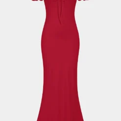 Tie-Front Off Shoulder Patchwork Scallop Edge Maxi Dress -Women's Clothing Store 50a36d7a f00f 4e68 9f44 7346096081cb