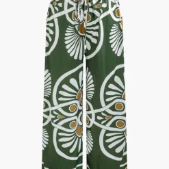 Abstract Print Drawstring Wide Leg Pants