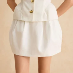 Linen Ruched Zipper Skirt -Women's Clothing Store 510d62e4 aad0 40fd 8958 e0a06d9b1461