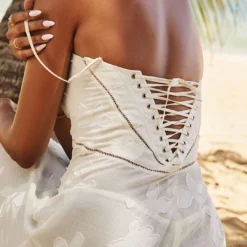 Flower Textured Braided Tie Back Slip Maxi Dress -Women's Clothing Store 5125e91d 06ba 4d89 a406 f76b1dff36d5