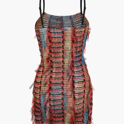Striped Textured Spaghetti Strap Mini Dress -Women's Clothing Store 5151bb63 60bc 4295 8a12 5da39cd9cf34