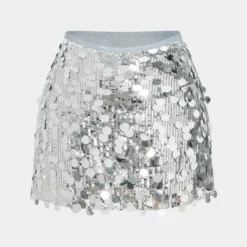 Sequin Mesh Mini Skirt