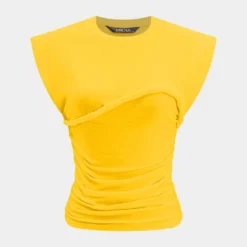 Solid Twist Round Neck T-Shirt -Women's Clothing Store 51bddf6e 7afd 4f6c 938c 97acfeb3b550