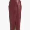 Faux Leather Slit Skirt