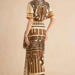 Bohemian Print Tie Front Short-Sleeve Shirt -Women's Clothing Store 53dae301 5257 47d5 b51a bdb1c4b28584