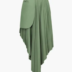 Asymmetric Pleated Skirt