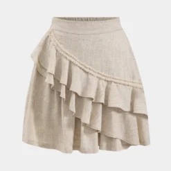 Linen Ruffle Skirt