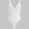 Knot Front Twist Sleeveless Bodysuit