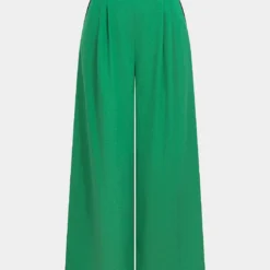 Linen Pocket Wide Leg Contrast Binding Trousers