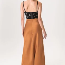 Slit Satin Midi Skirt -Women's Clothing Store 5614f78f 29bf 4261 88bb 45032e4f7687