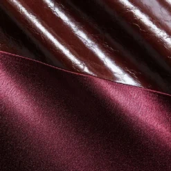 Satin Patchwork Faux Leather Asymmetrical Skirt -Women's Clothing Store 56f691ad a495 485a 9bea 3df9b14a2071