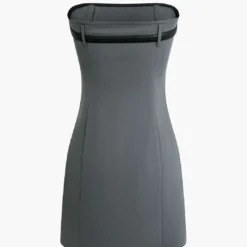 Solid Belted Strapless Mini Dress -Women's Clothing Store 5709d6cb ad3c 4a6a 84aa 814850cf3c1c