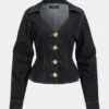 Denim Metallic Button Outerwear